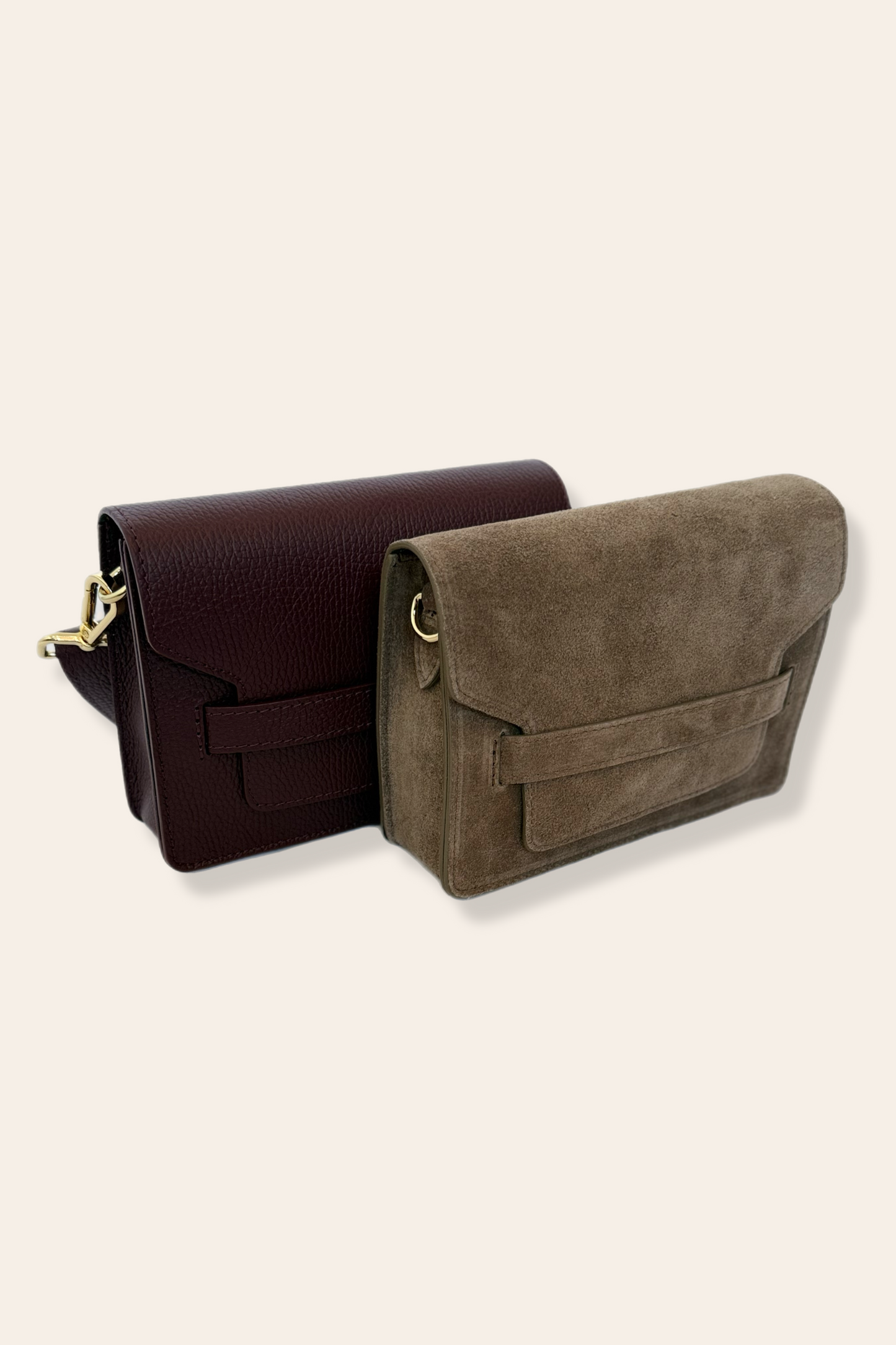 Luna City Bag – Taupe Suede