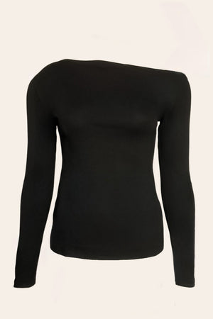 Essential One Shoulder Top – Black