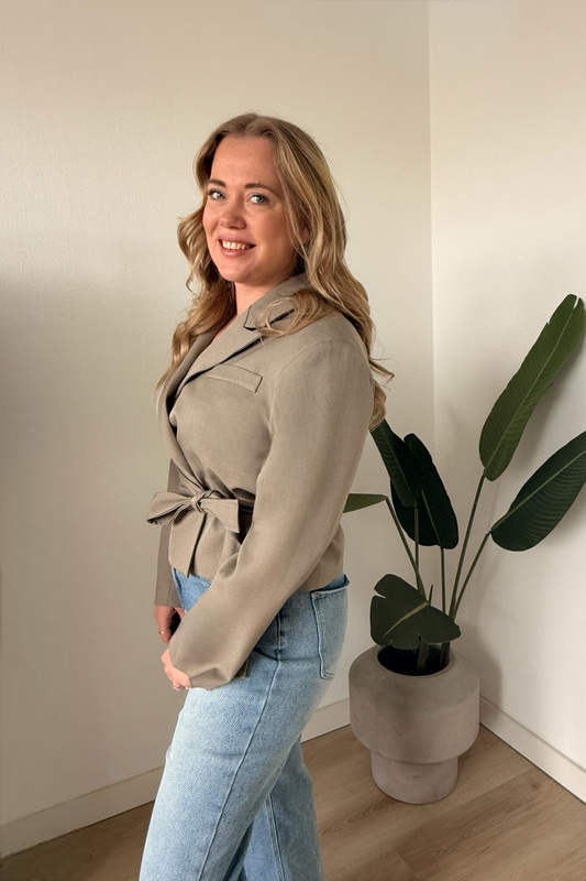 Muse Cropped Blazer – Olive