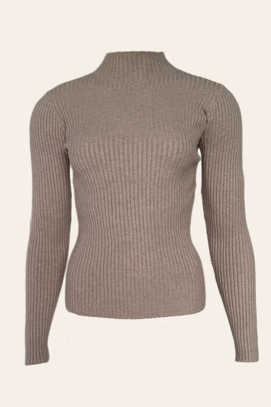 Grace Rib Top - Beige