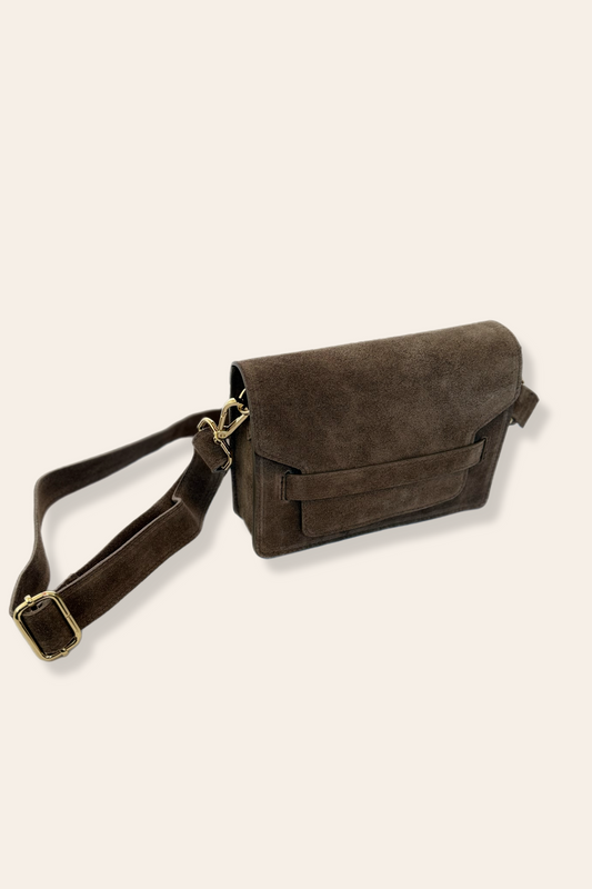 Luna City Bag – Taupe Suede