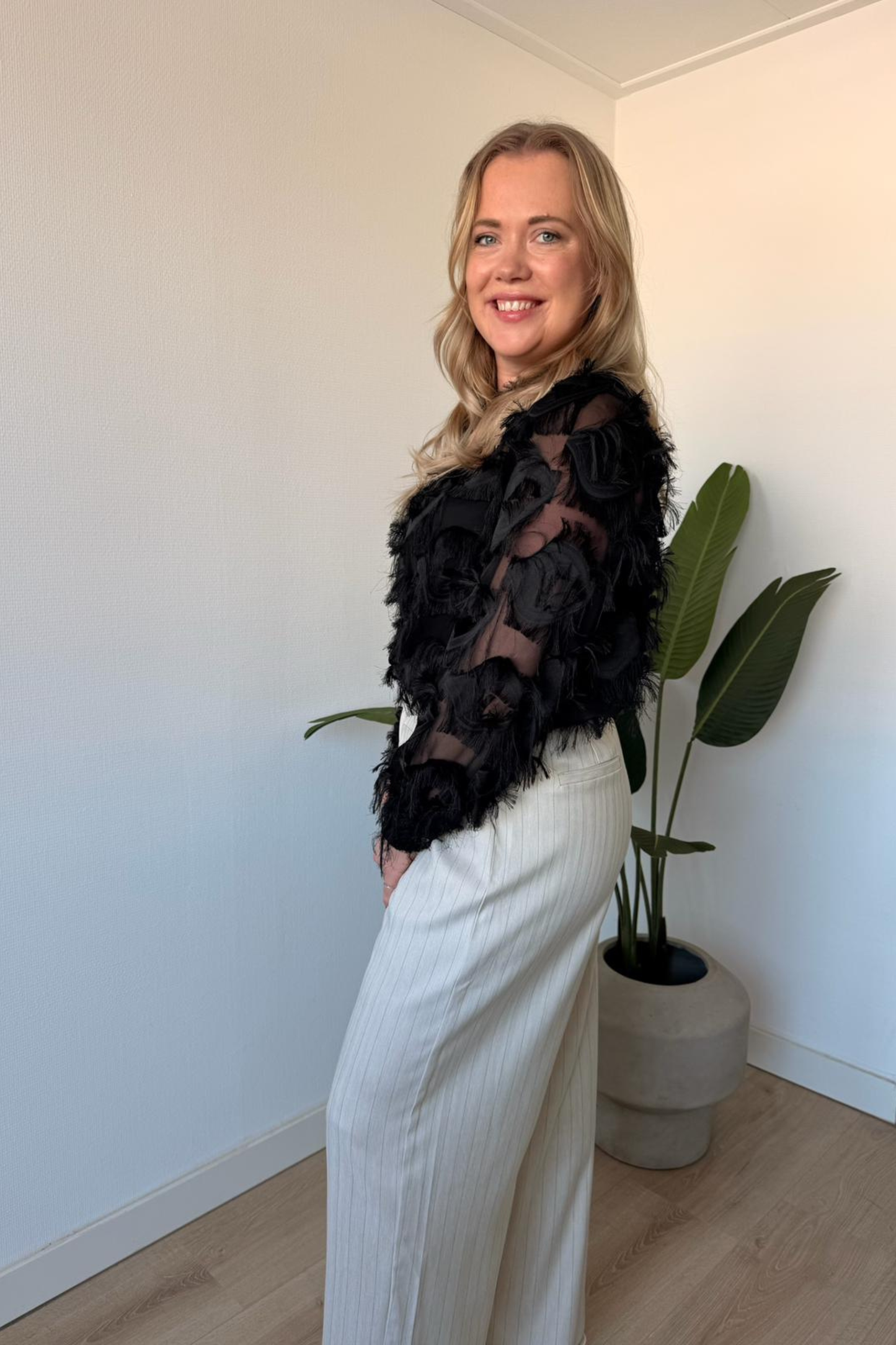 Atelier Krijtstreep Pants – Beige