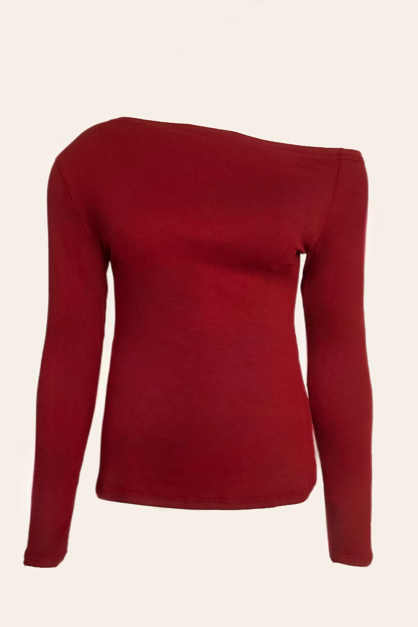 Essential One Shoulder Top – Burgundy