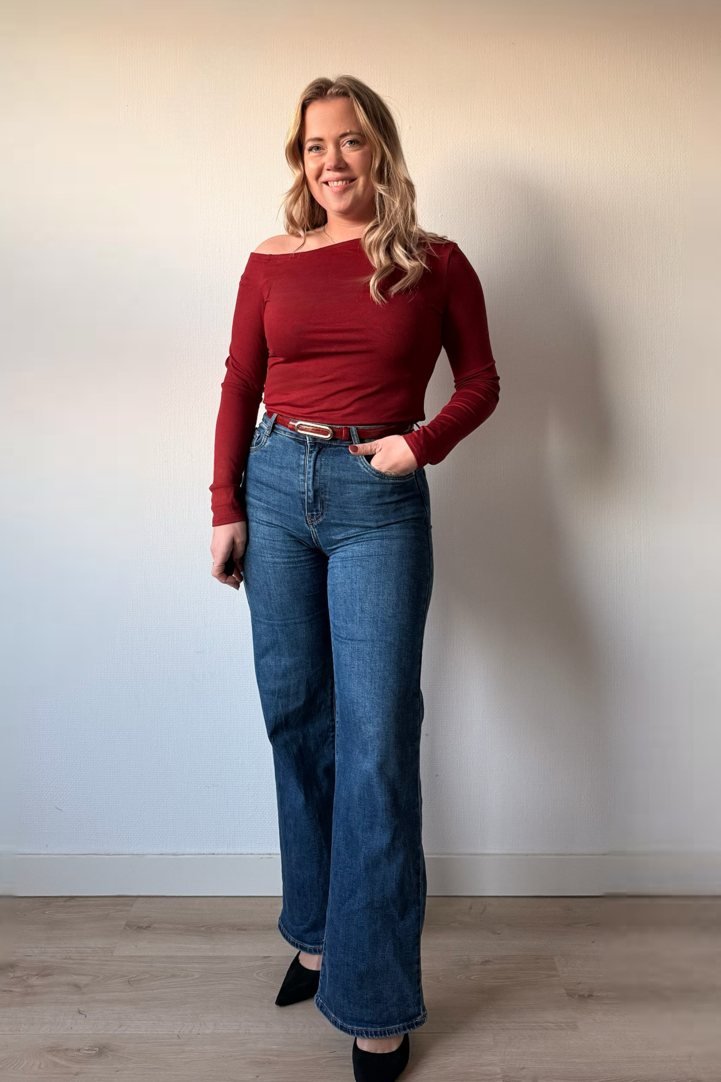 Essential One Shoulder Top – Burgundy