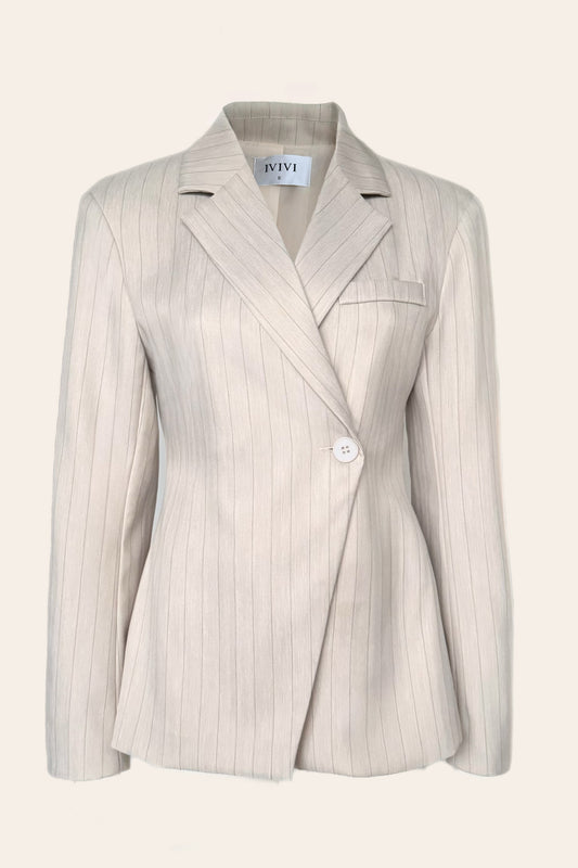 Atelier Krijtstreep Blazer – Beige