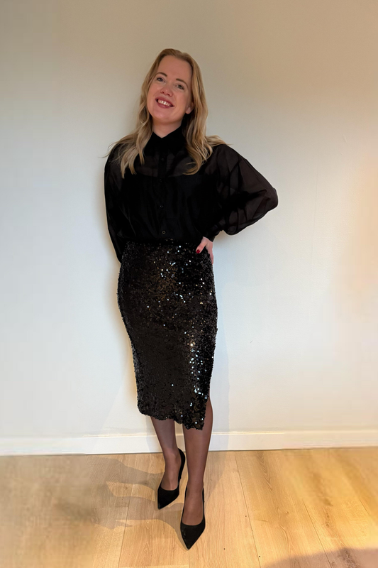 Glimmer Skirt - Midnight Black