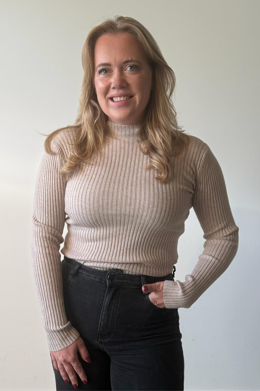 Grace Rib Top - Beige