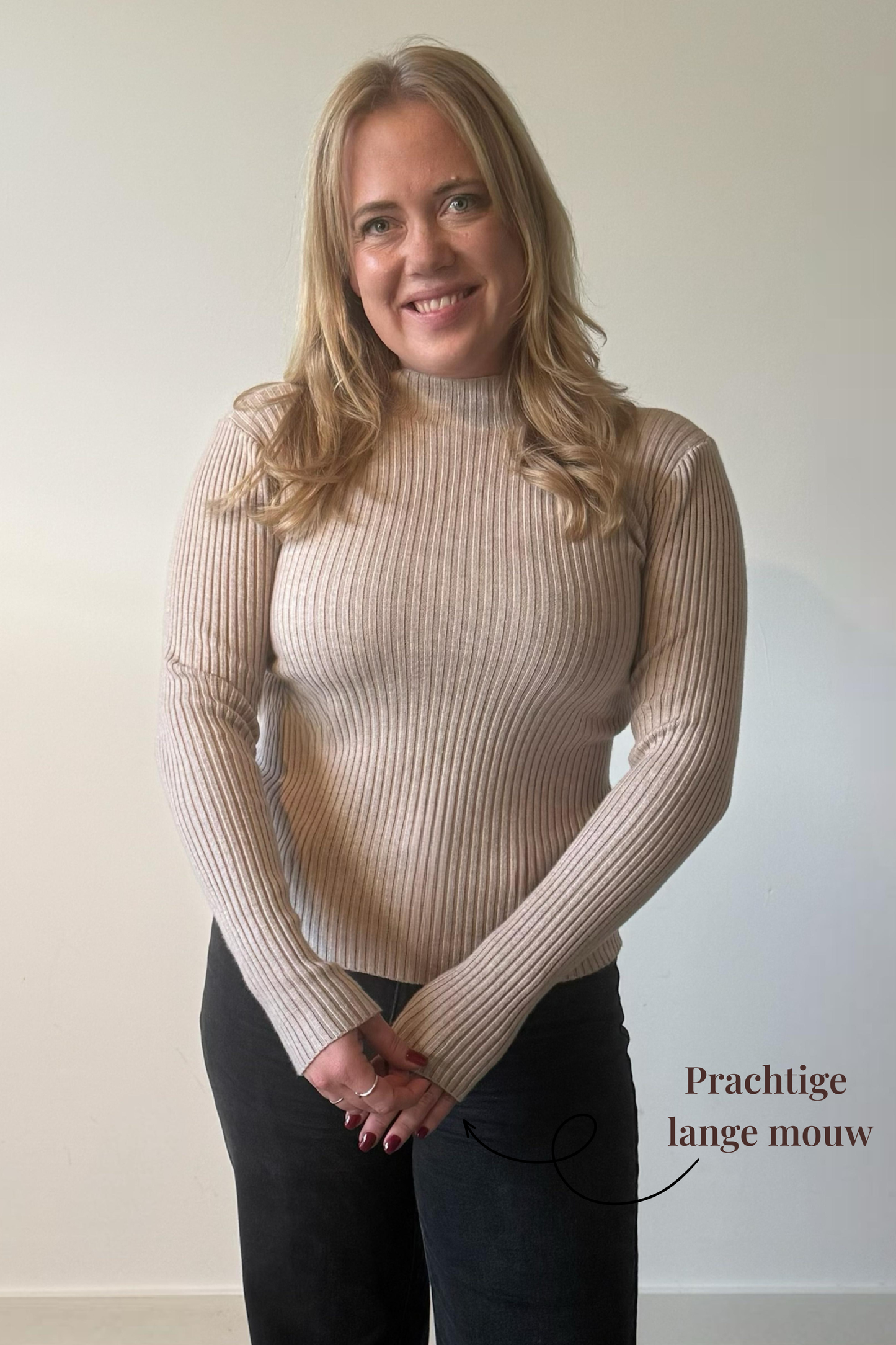 Grace Rib Top - Beige