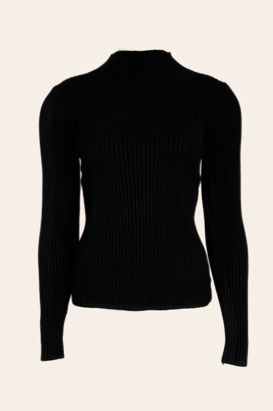 Grace Rib Top - Black
