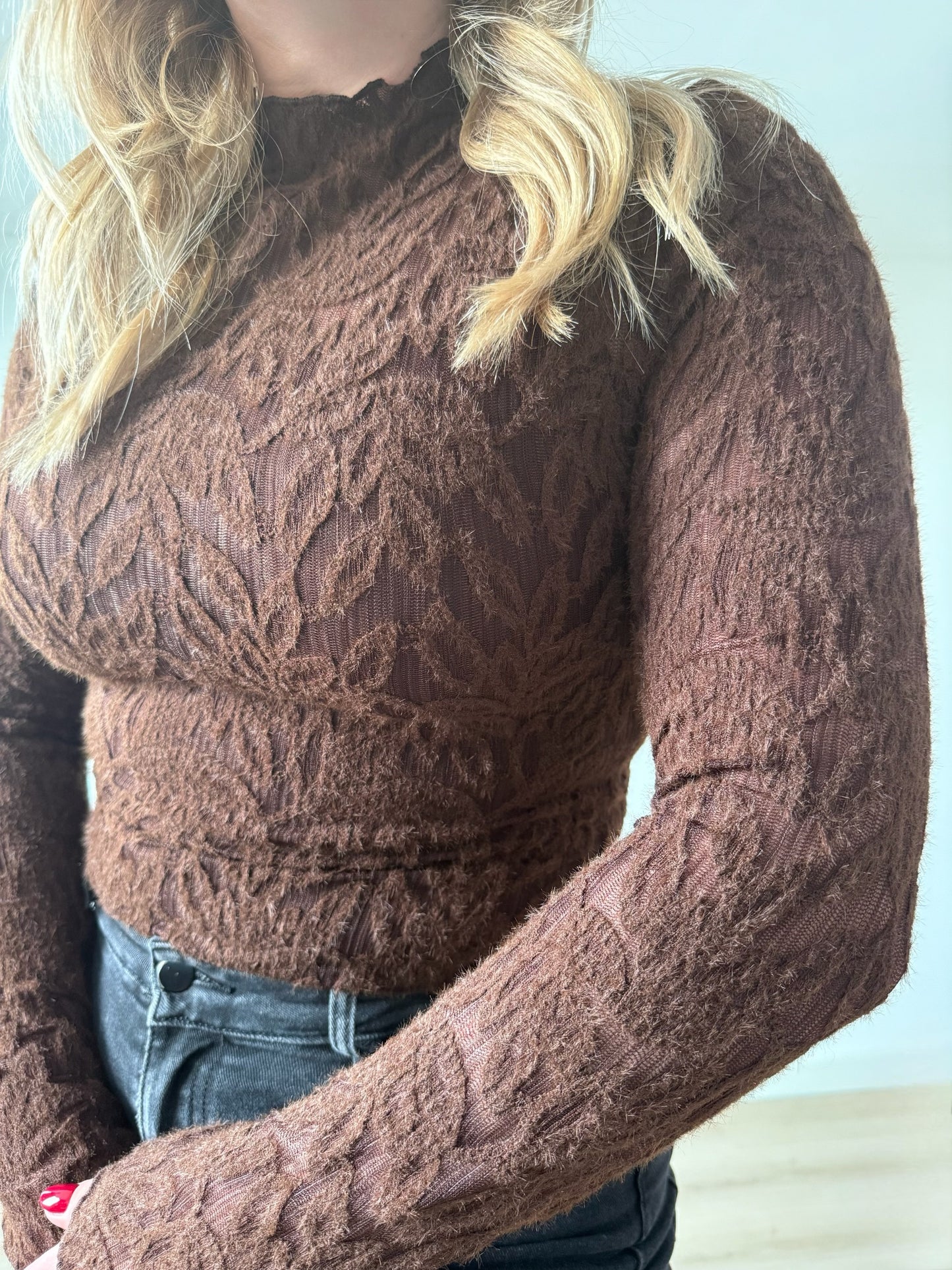 Velvet Leaf Top - Chestnut