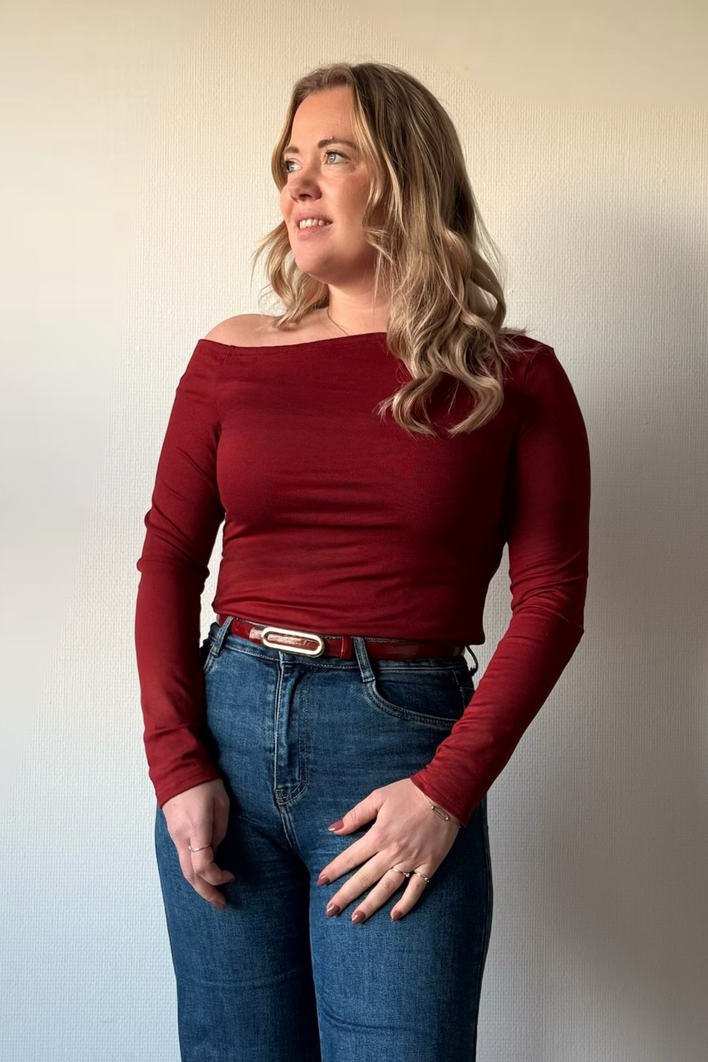 Essential One Shoulder Top – Burgundy