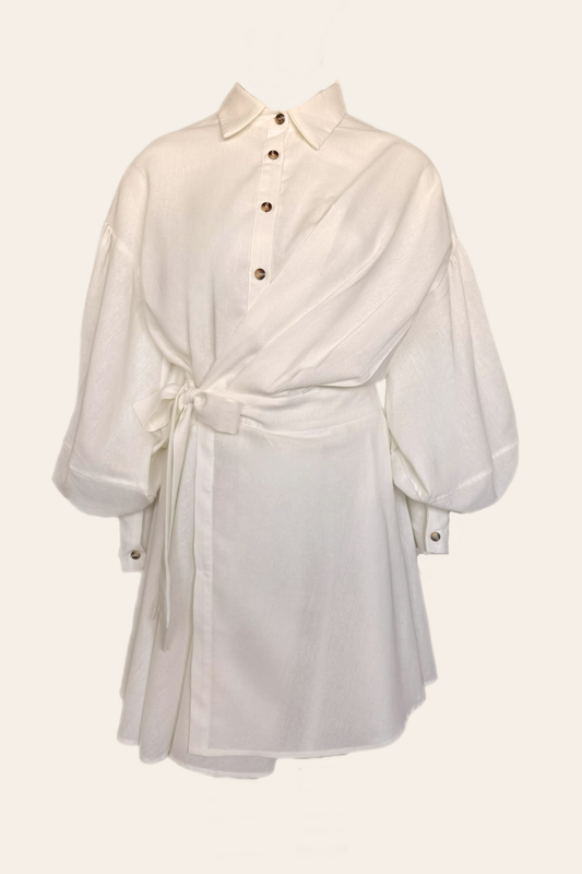 Sunday Muse Dress — Linen Wrap Dress