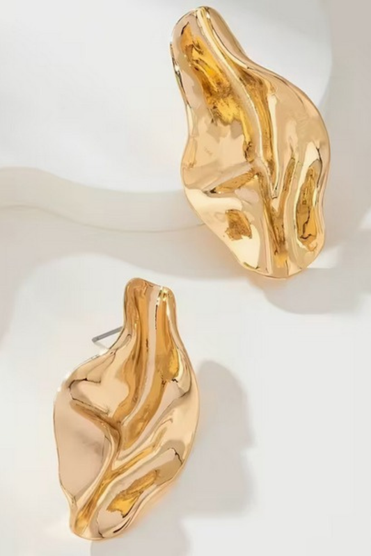 Melted Wave Earring - Gold