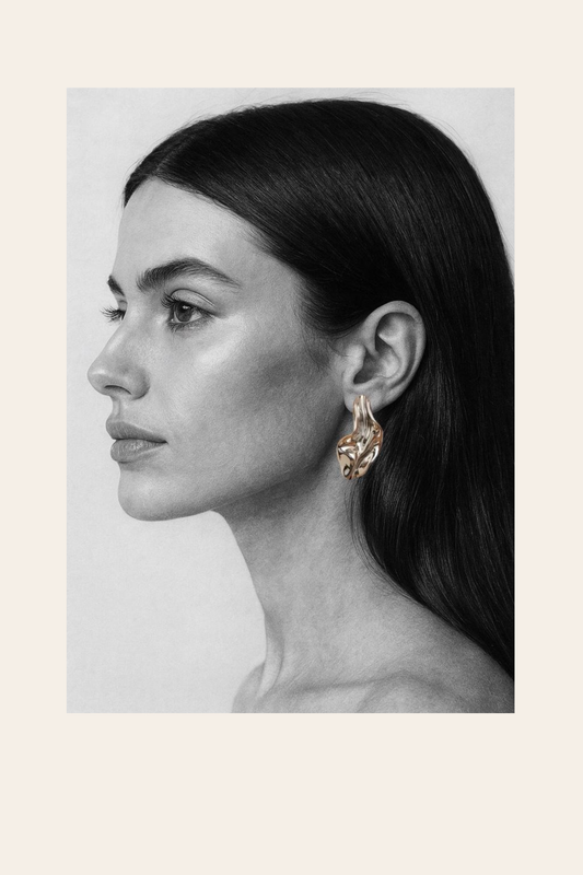 Melted Wave Earring - Silver