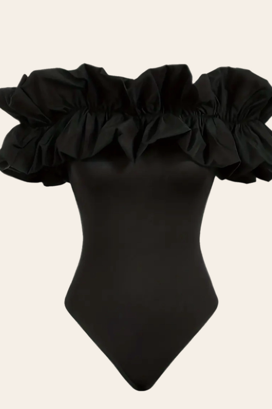 Cloud Ruffle Top – Black