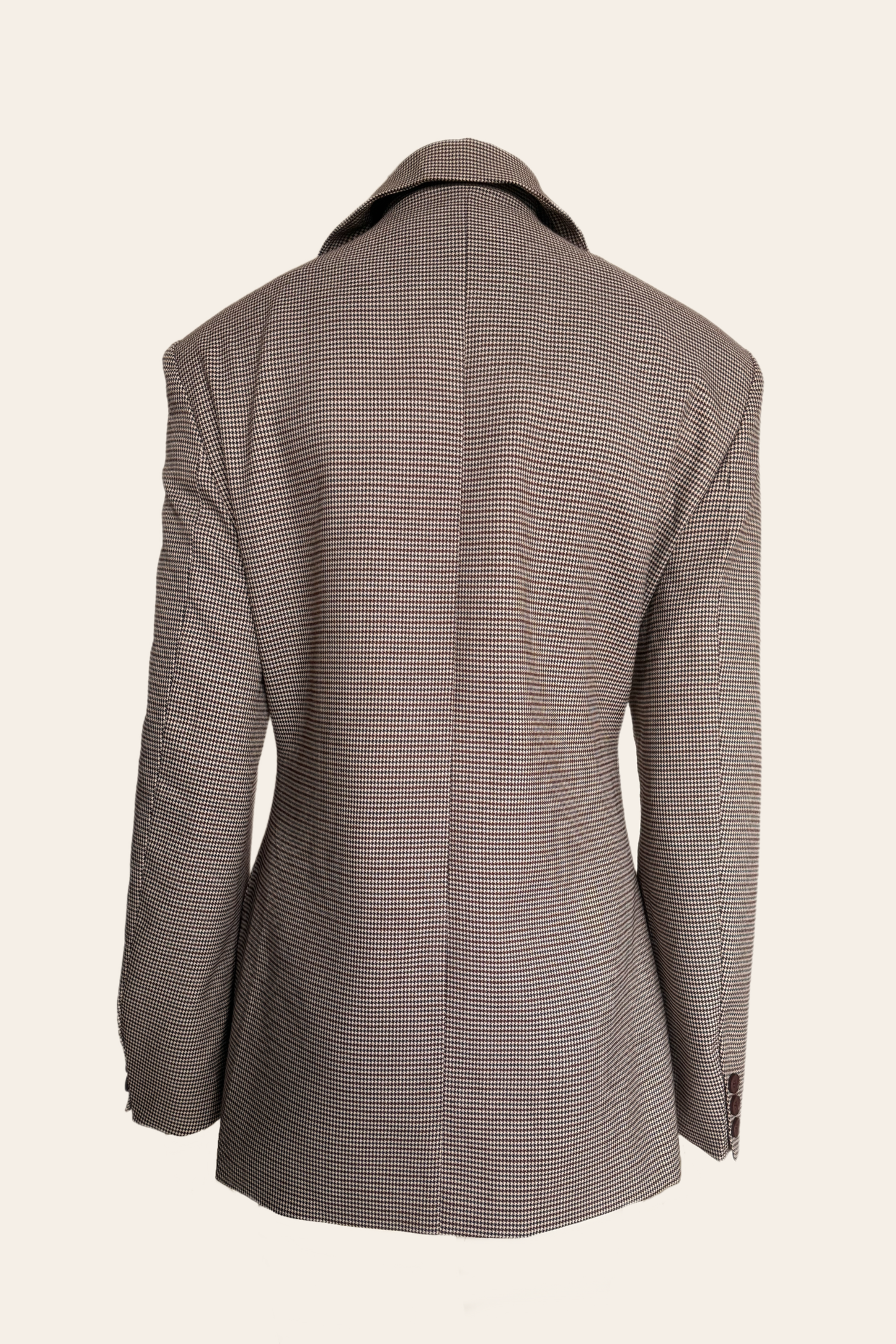 Power Blazer – Burgundy Check